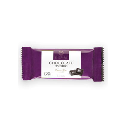 Caja de 12 tabletas de chocolate oscuro 70% ZISNELLA